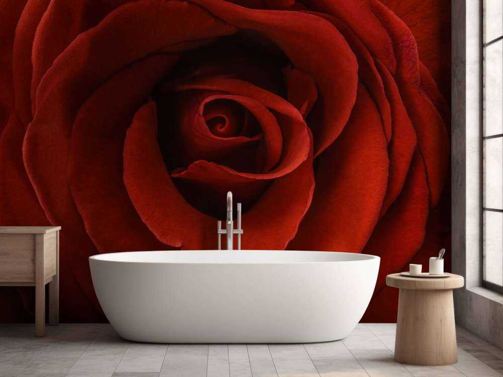 Gros plan sur la rose rouge