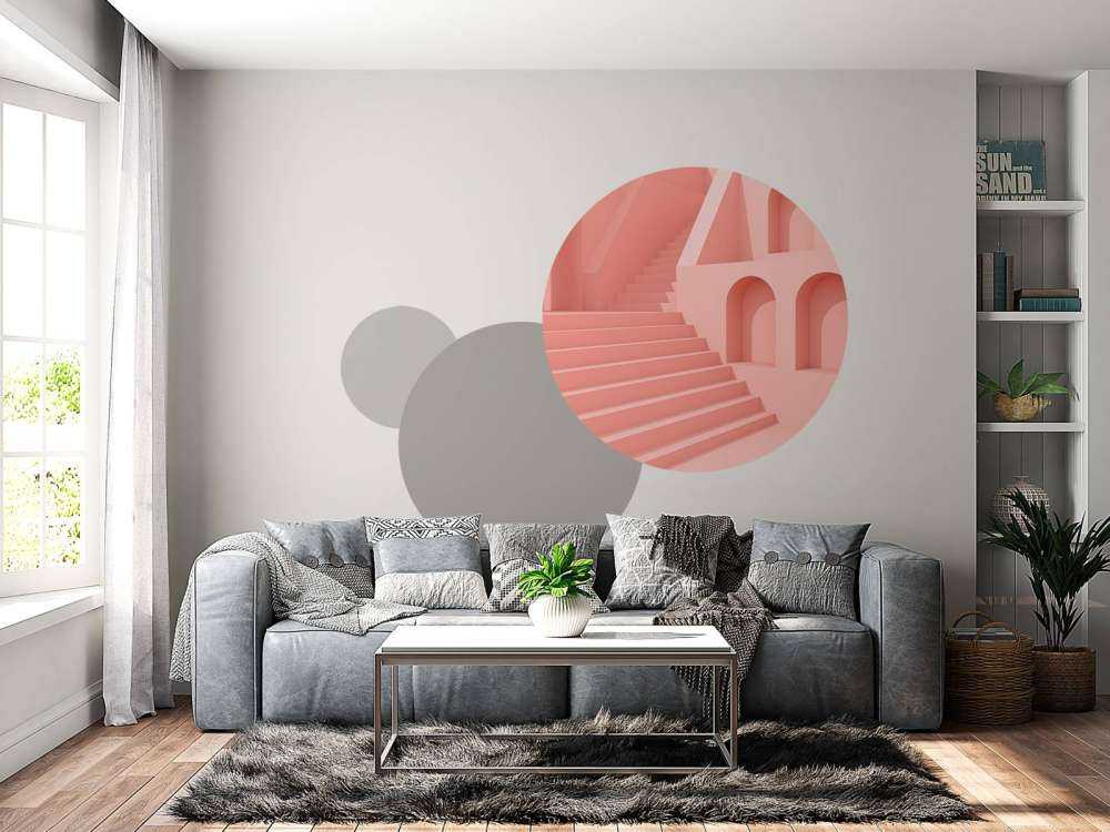 Bâtiment abstrait rose