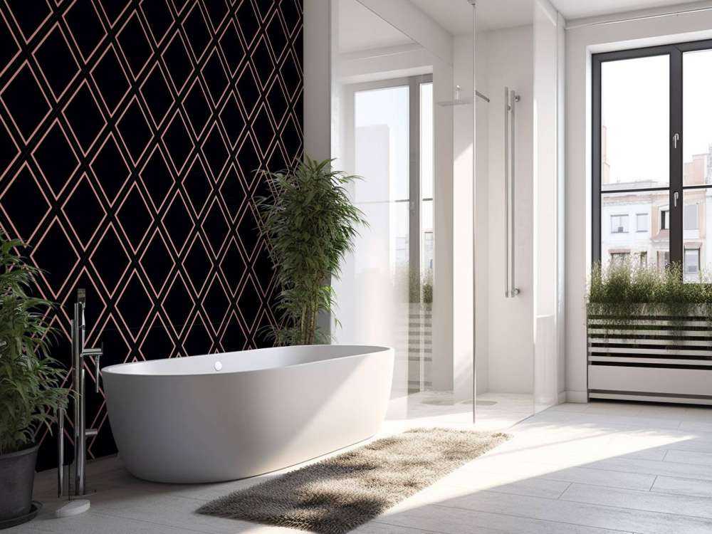 Motif Carrés géométriques, noir