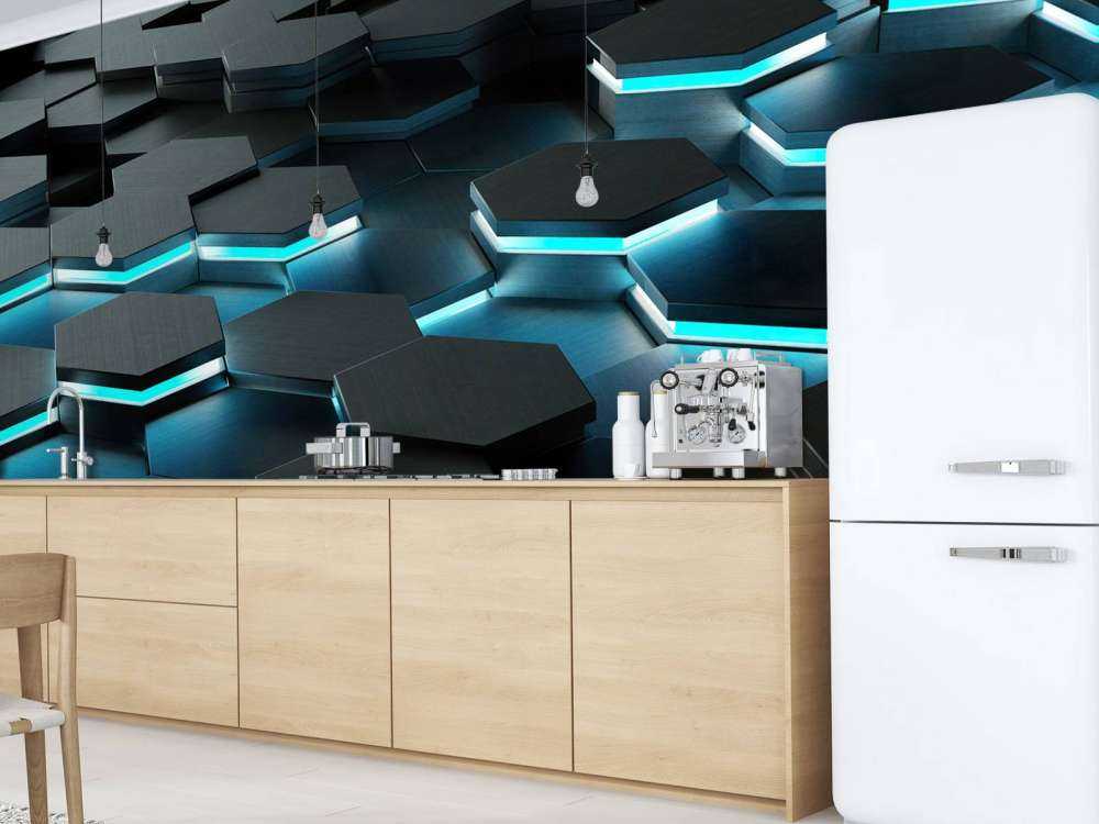Hexagones 3D lumineux