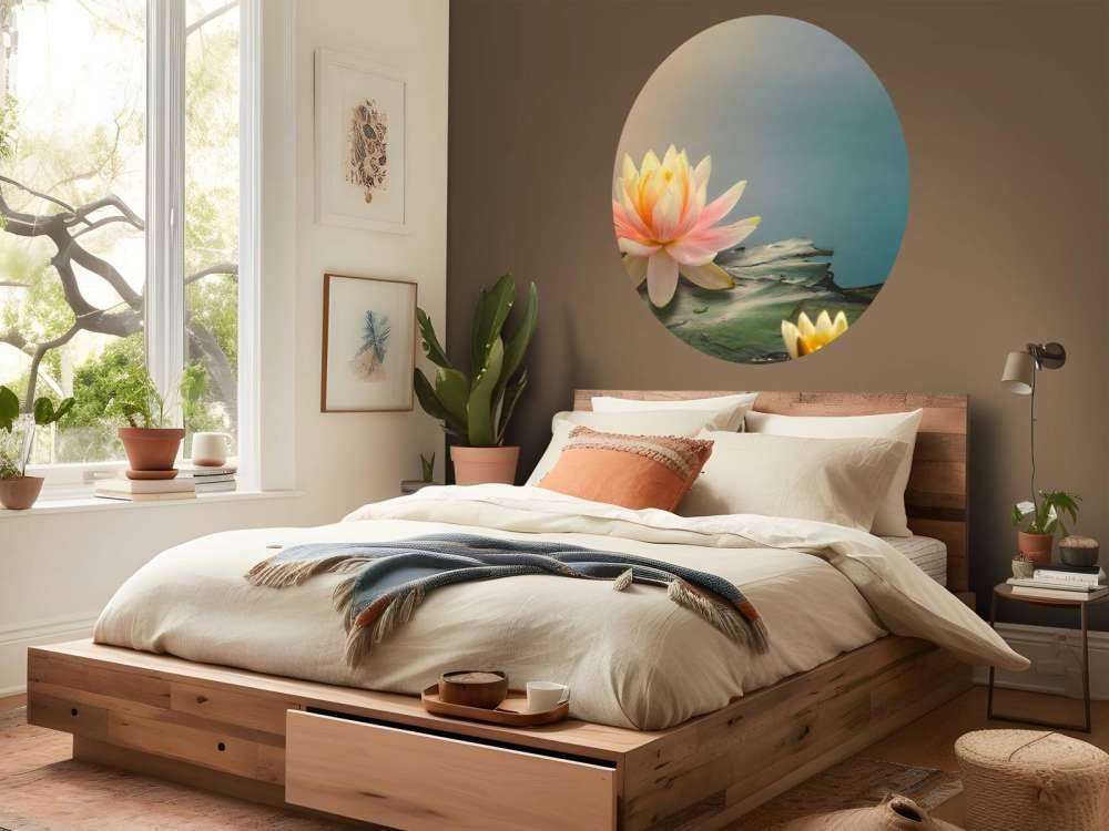 Étang avec fleurs de lotus