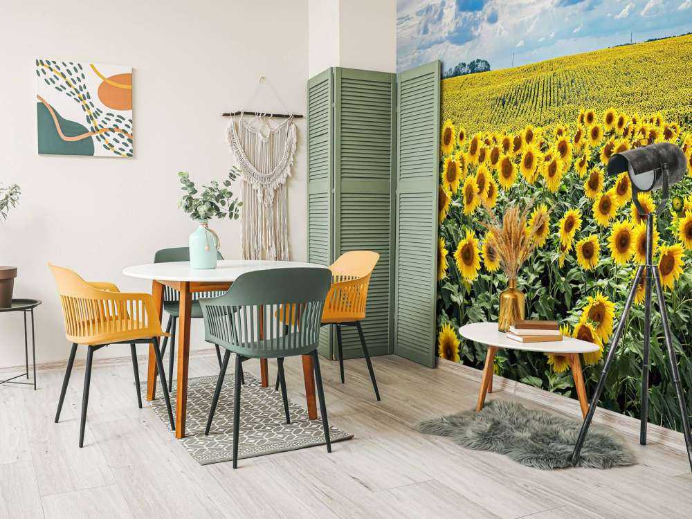 Une prairie pleine de tournesols