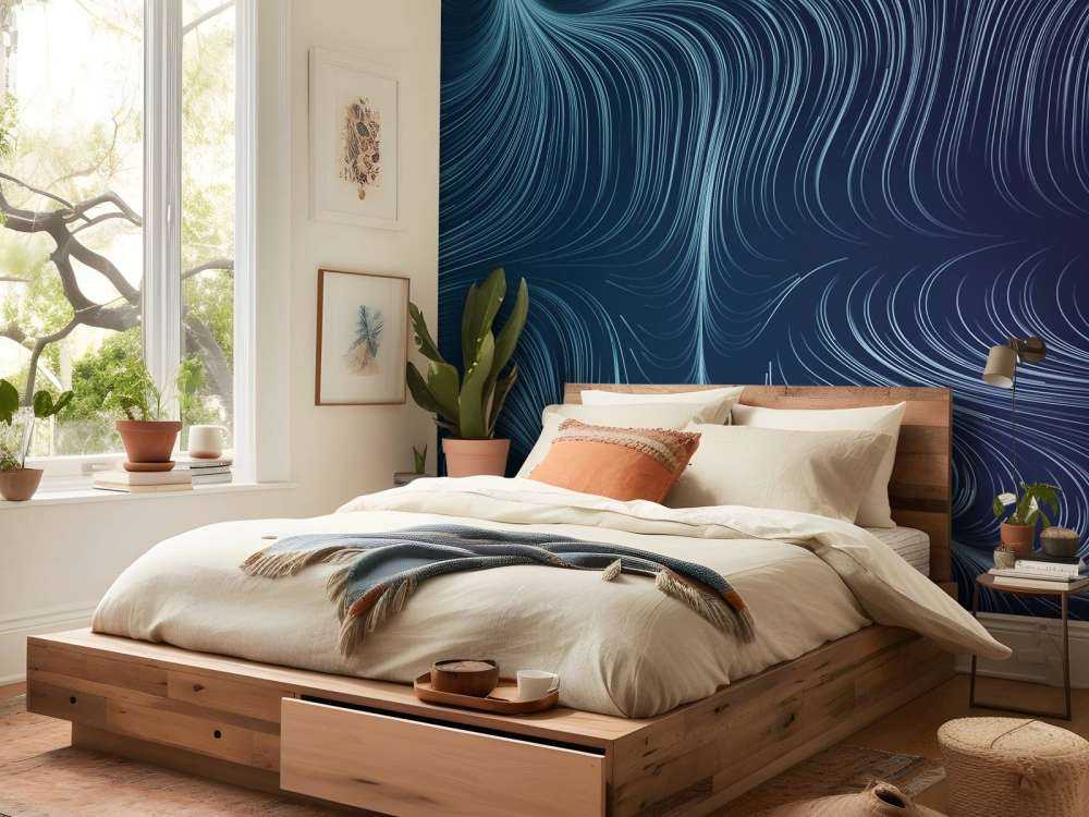 Lignes lumineuses bleu canard