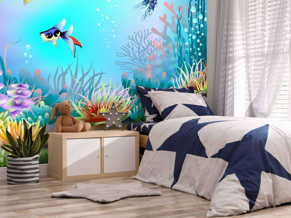 Les poissons dans la mer
