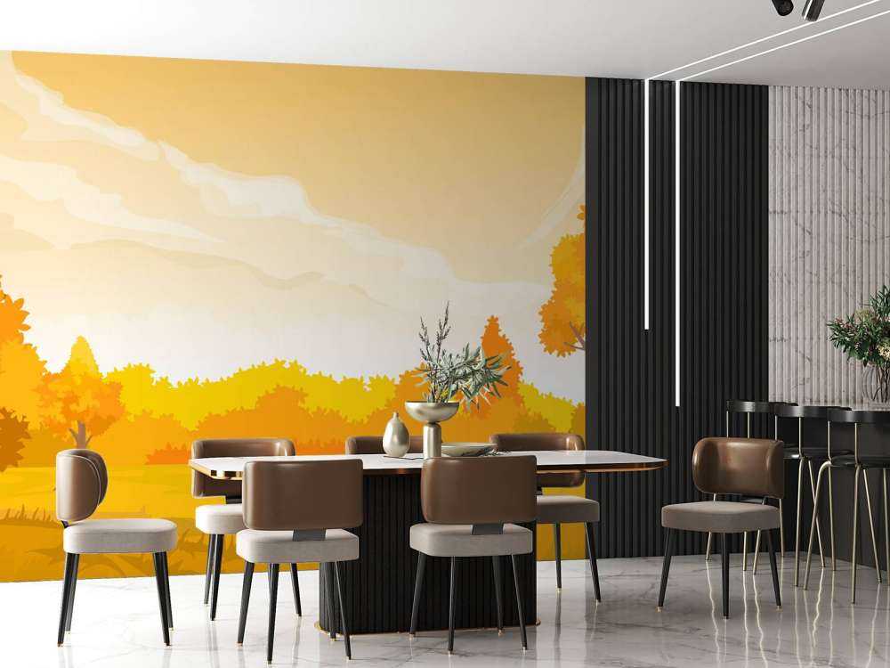 Illustration d'un paysage d'automne