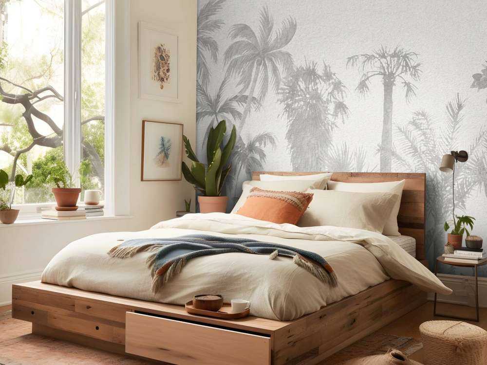 Vintage jungle en nuances de gris
