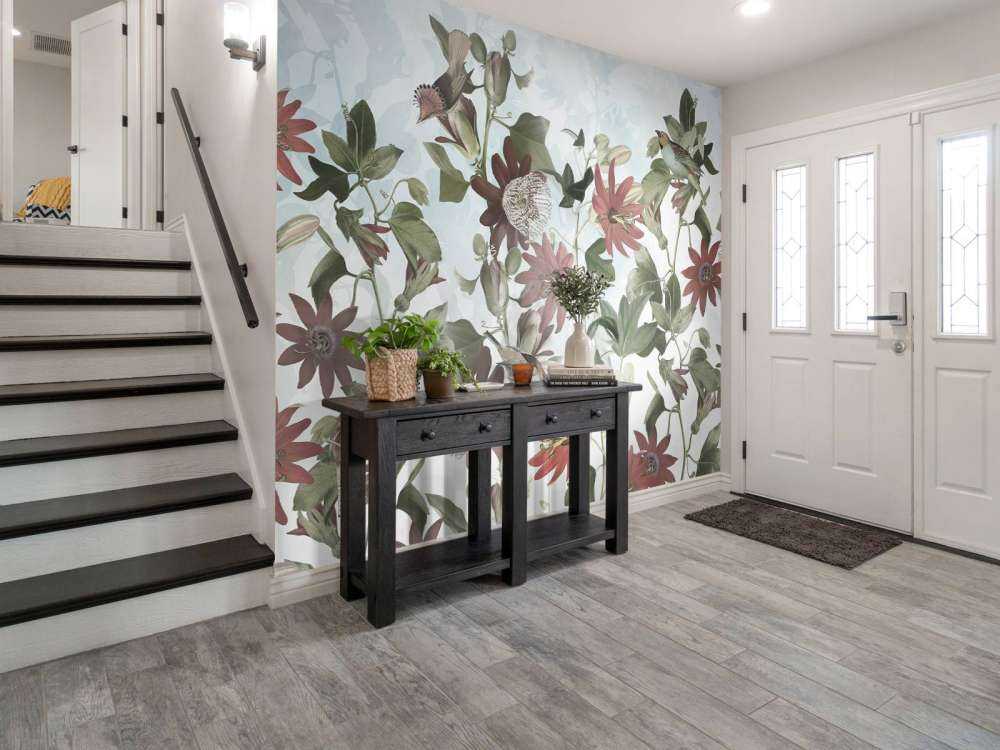 Sept oiseaux dans un feuillage enchanté - Bleu doux