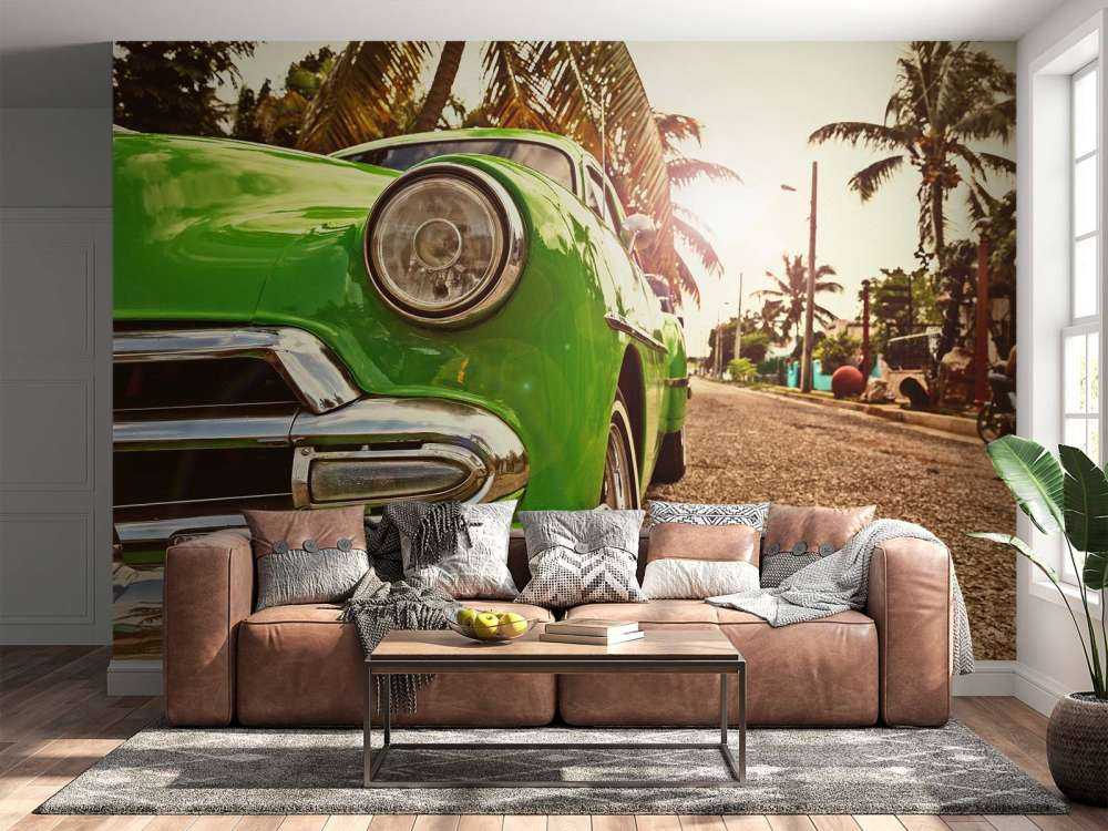 Voiture classique verte