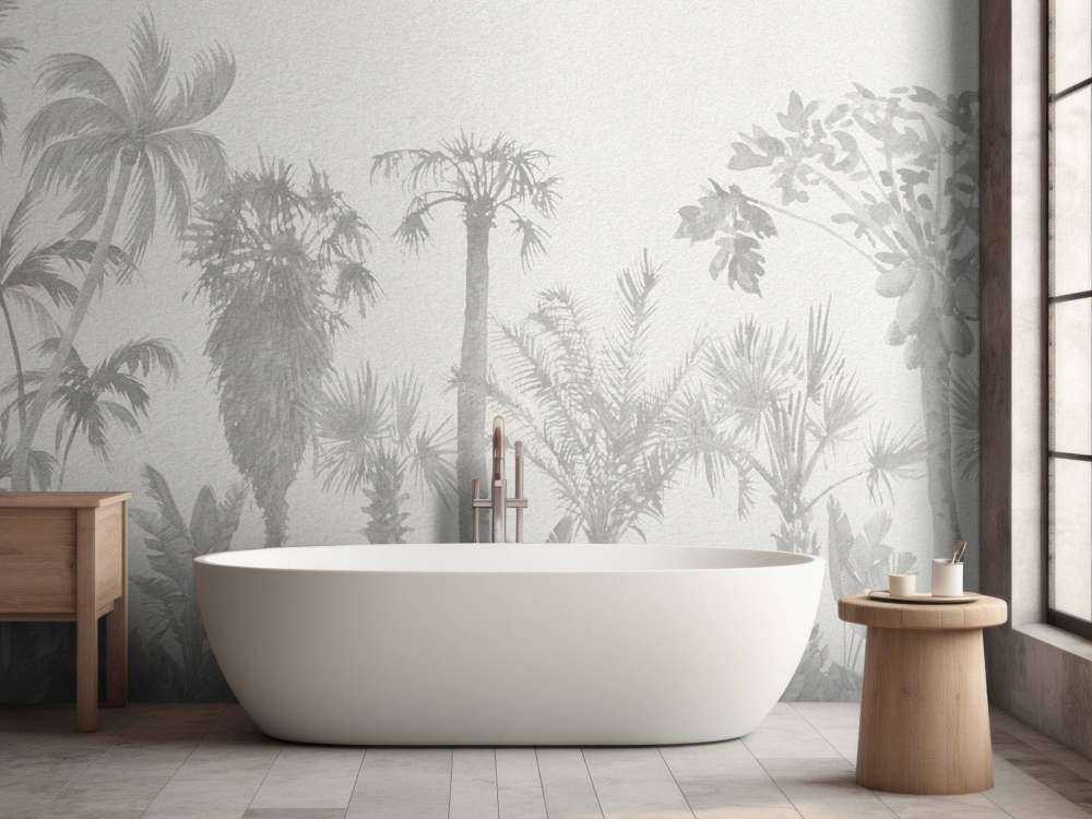 Vintage jungle en nuances de gris