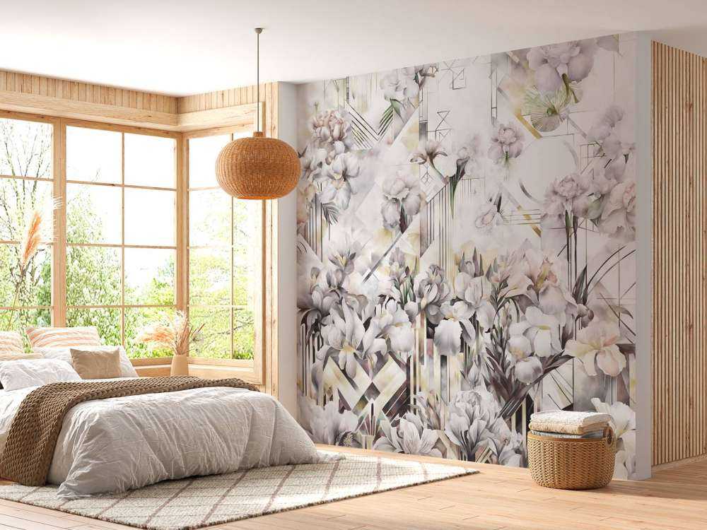Immenses iris aquarelle beige