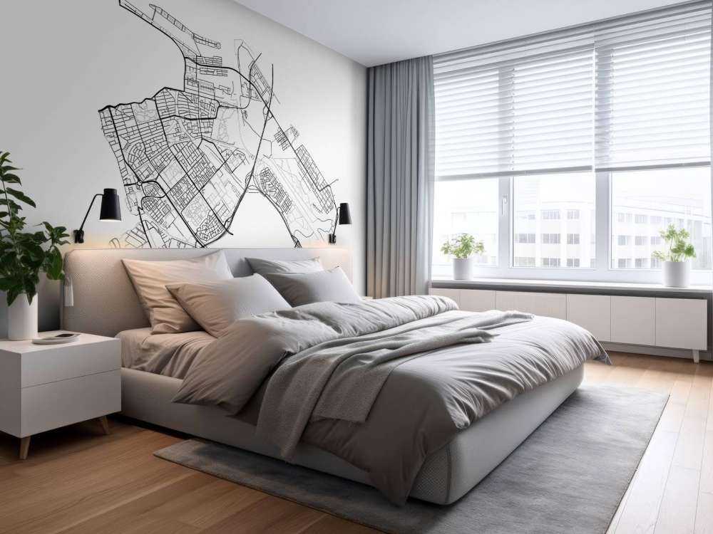 Carte Amsterdam est, blanc