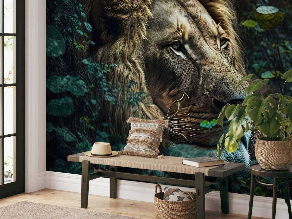Le roi lion dans la jungle