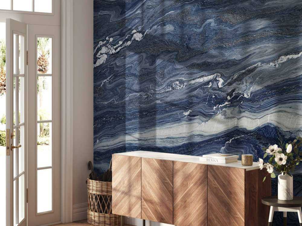 Marbre bleu et blanc