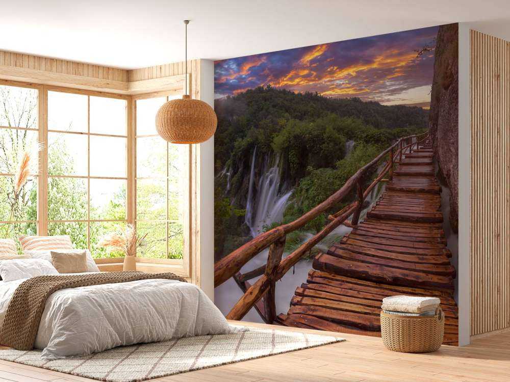 Pont avec coucher de soleil