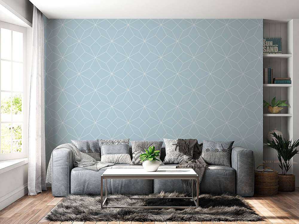 Motif Lignes géométriques bleu clair