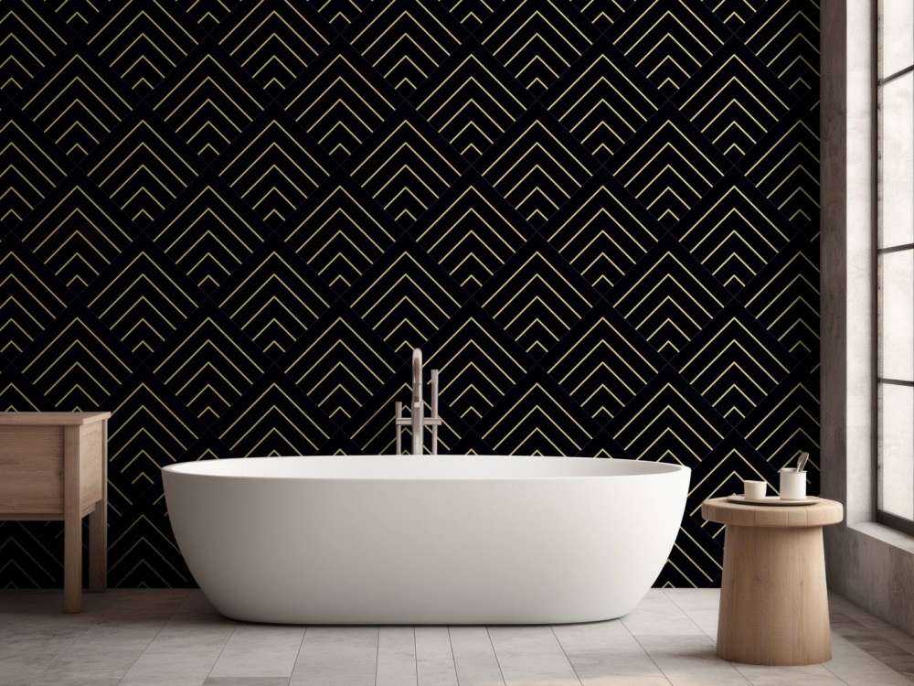 Motif Lignes dorées, noires