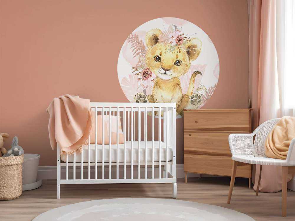 Bébé lionne jungle rose