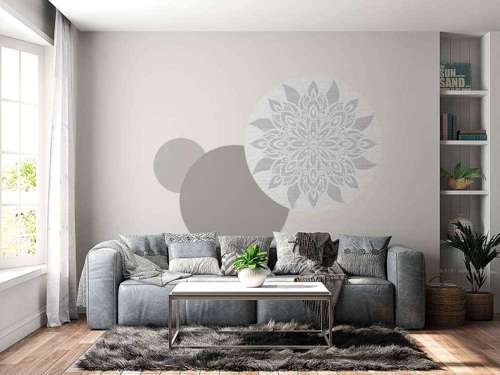 Fleur Mandala gris doux