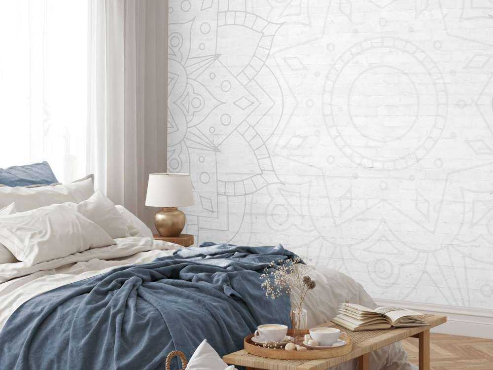 Mandala géométrique blanc