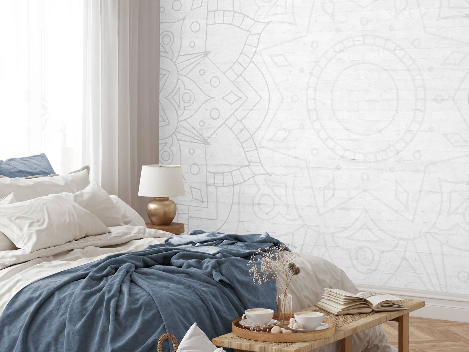 Mandala géométrique blanc
