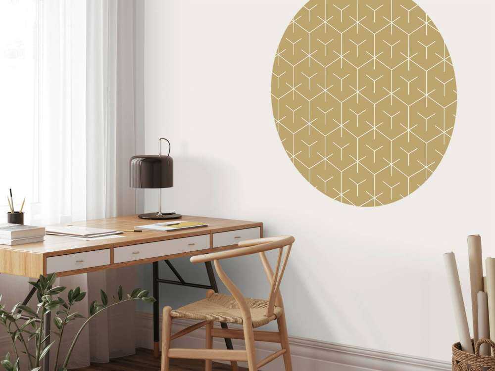 Motif Hexagones géométriques, or