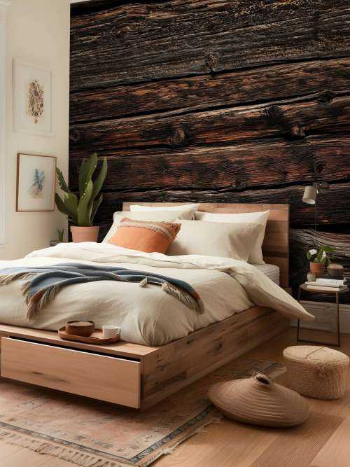 Vieux bois foncé horizontal