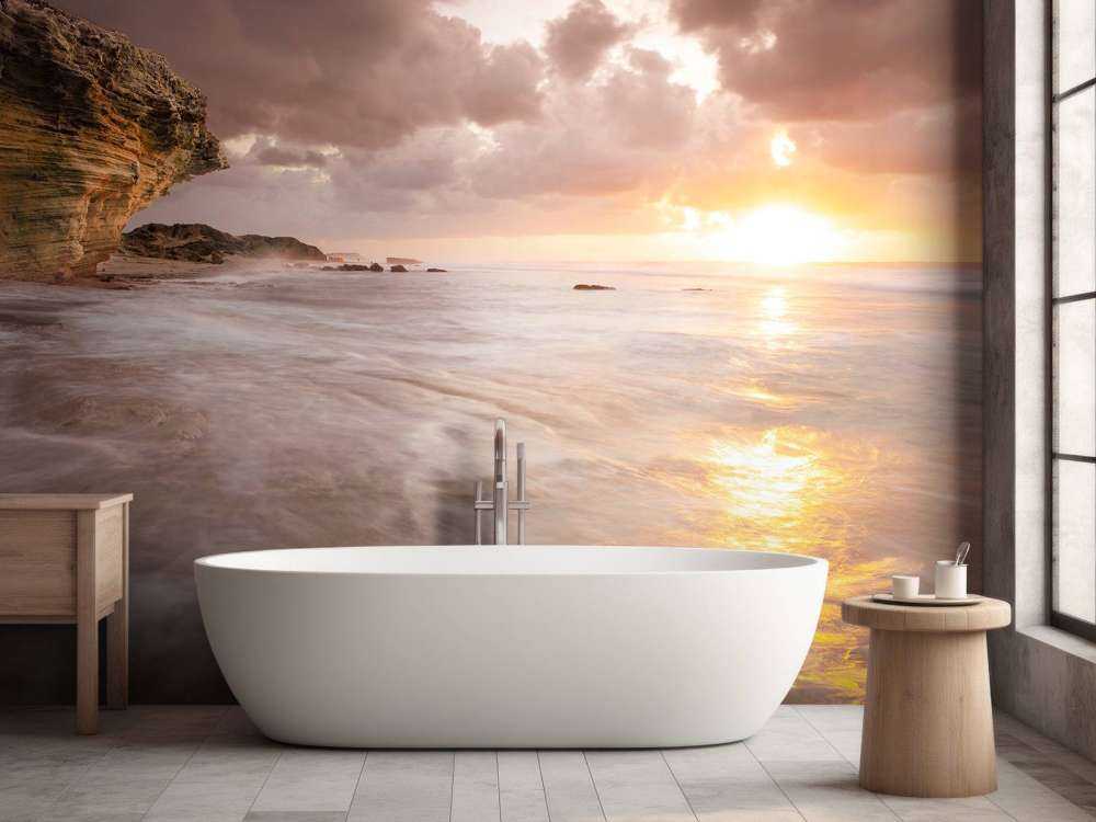 Coucher de soleil sur les rochers