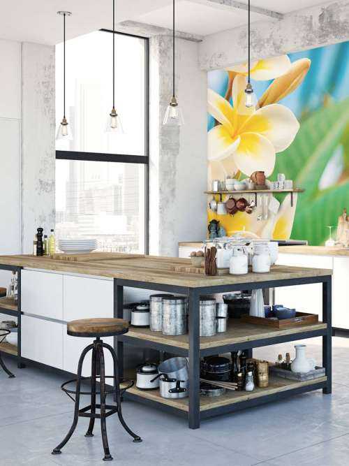 Fleur de plumeria blanc jaune