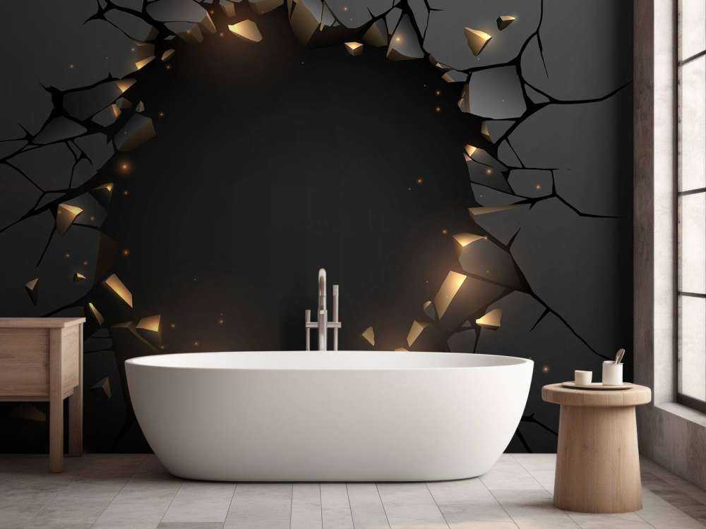 Mur noir avec trou