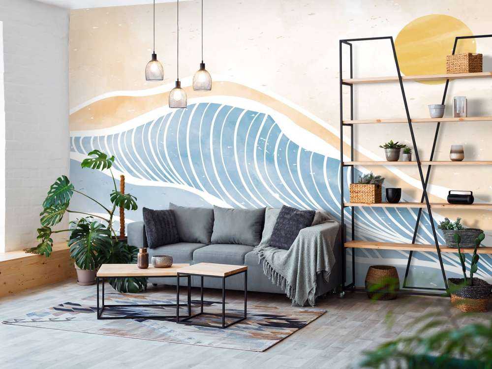 Des vagues bleues pour le soleil