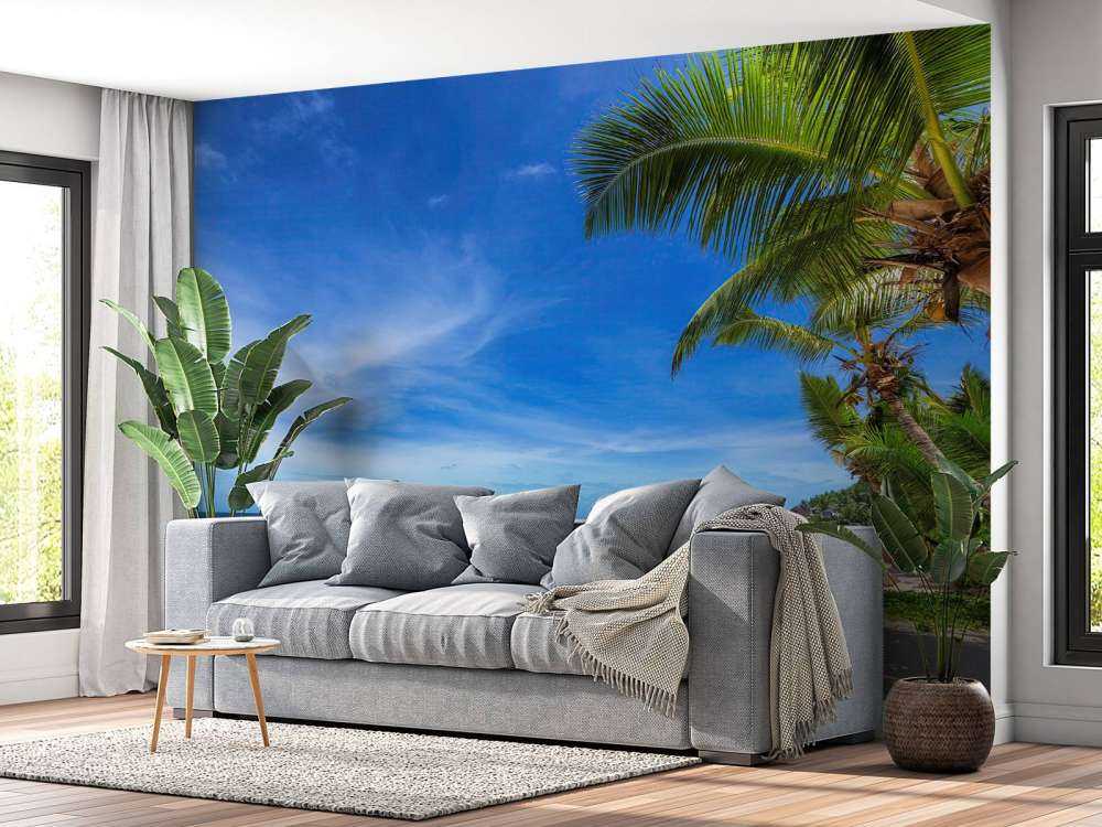 Plage tropicale avec palmier