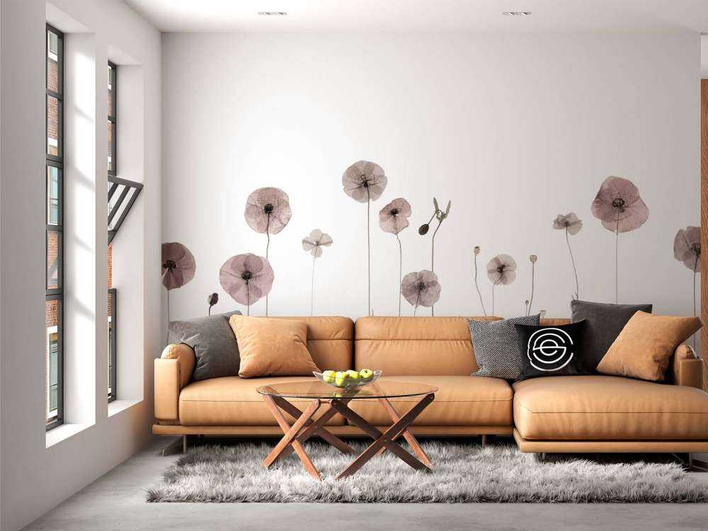 Champ de fleurs de coquelicots vintage