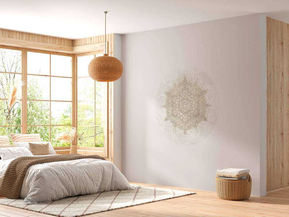 Golden Sparkling Mandala - beige