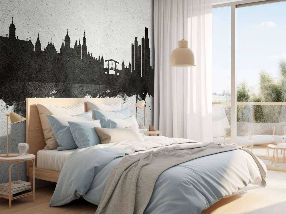 Aquarelle skyline, Amsterdam