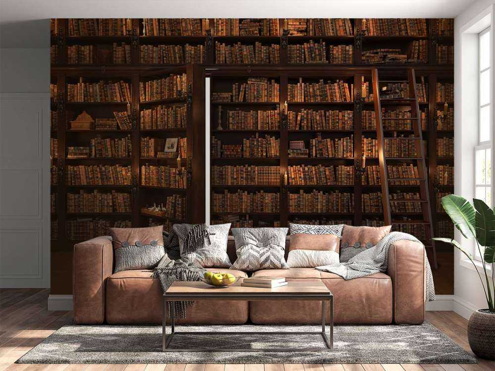 Bibliothèque secrète avec porte cachée