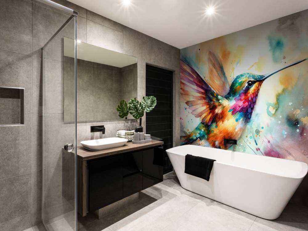 Colibri iridescent en plein vol