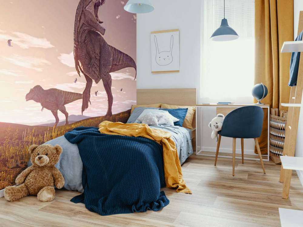 Deux Tyrannosaurus dans un champ