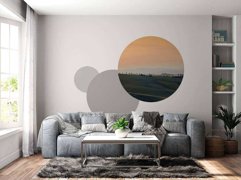 Lueur orange sur un paysage italien