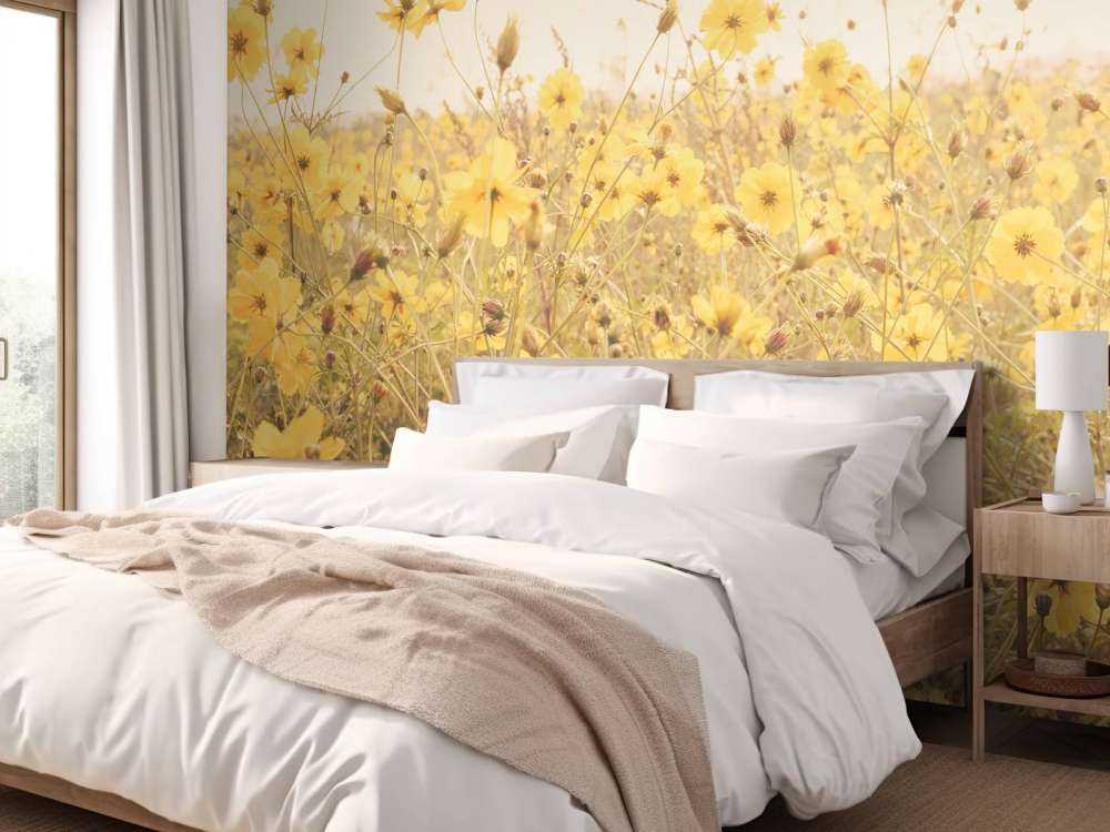 Fleurs jaunes au look vintage