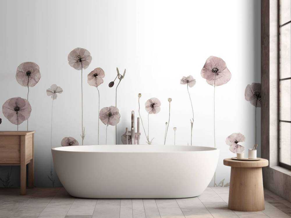 Champ de fleurs de coquelicots vintage