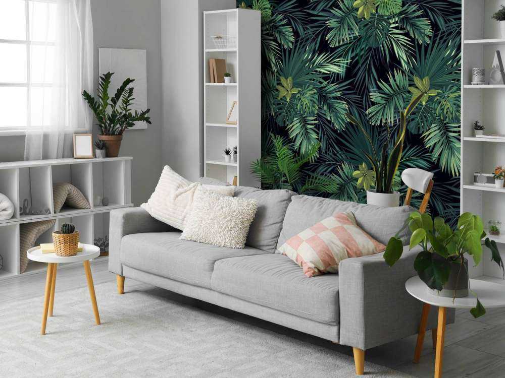 Motif avec belles feuilles vertes