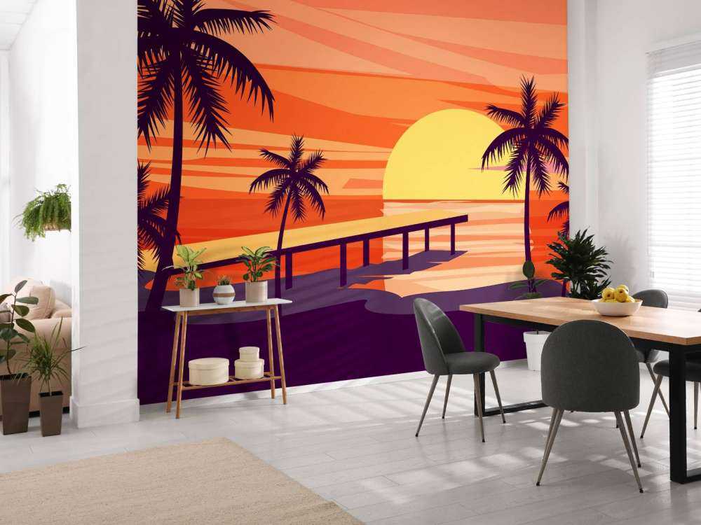 Coucher de soleil dessiné