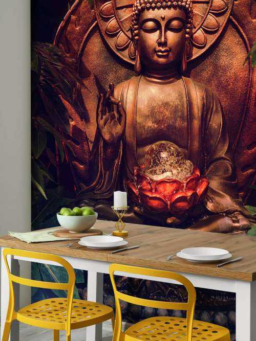Bouddha avec des feuilles