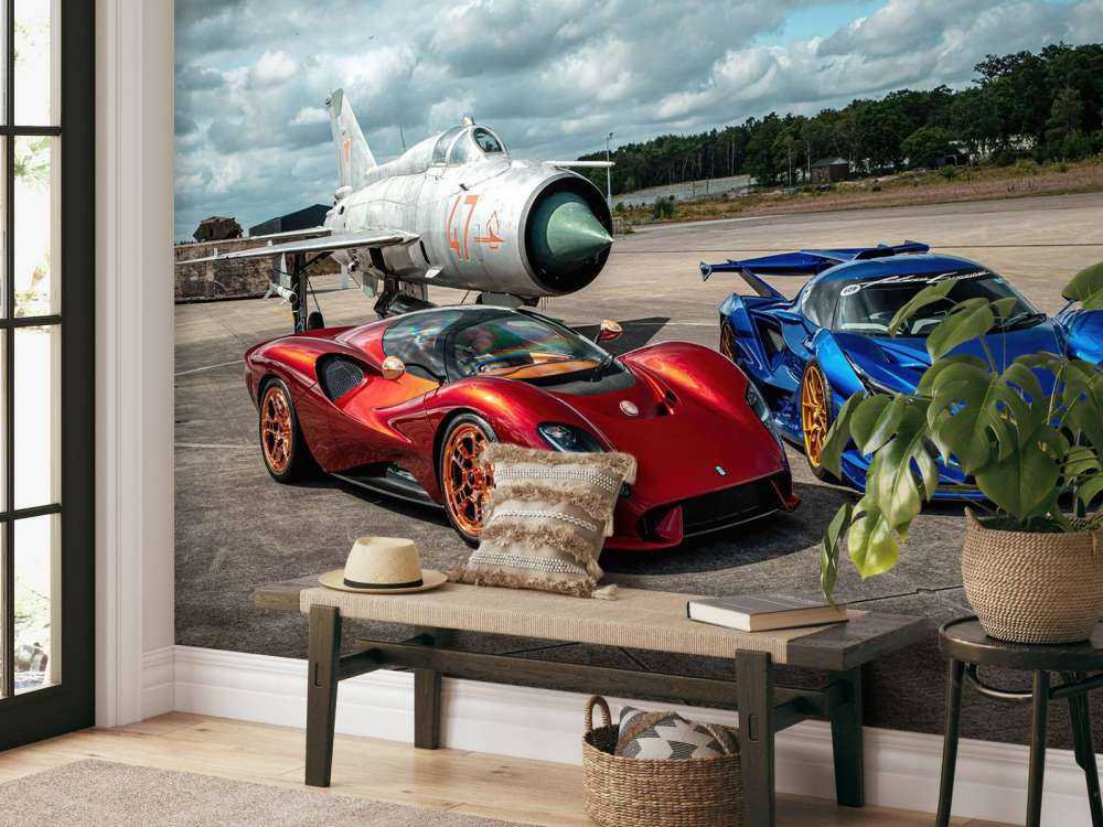 Supercars dans un avion de chasse