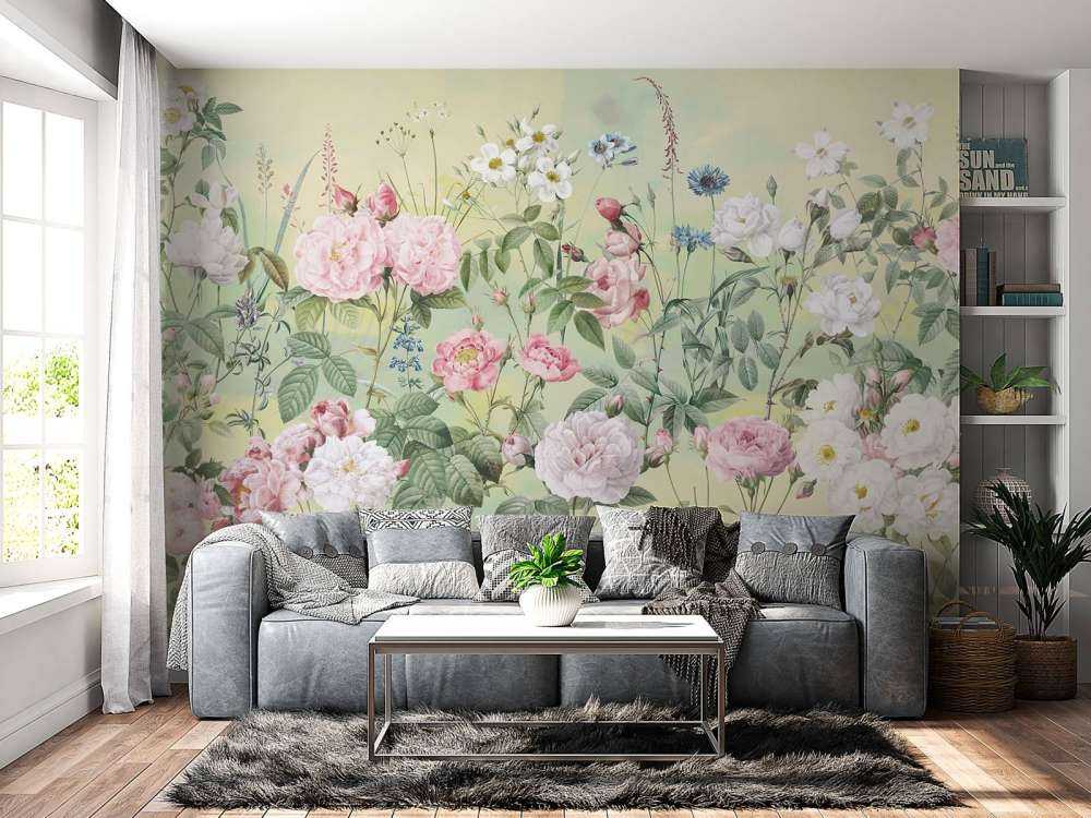 Jardin de roses romantiques