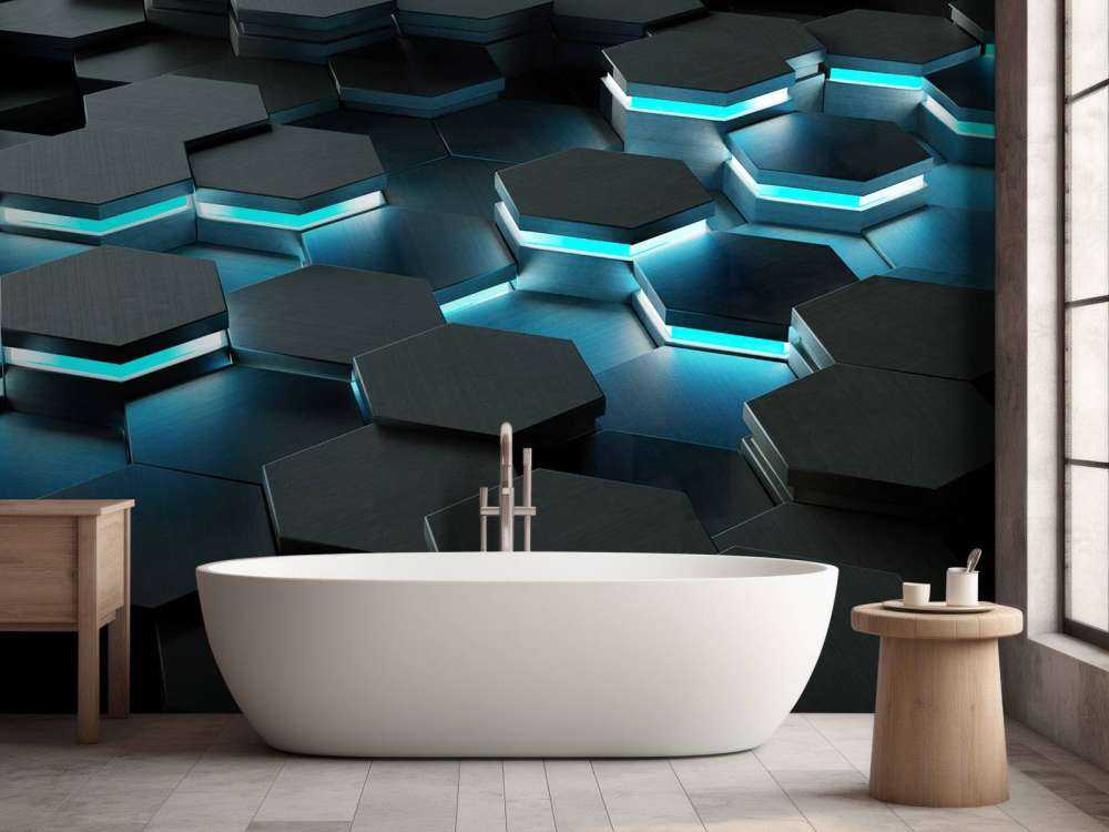 Hexagones 3D lumineux