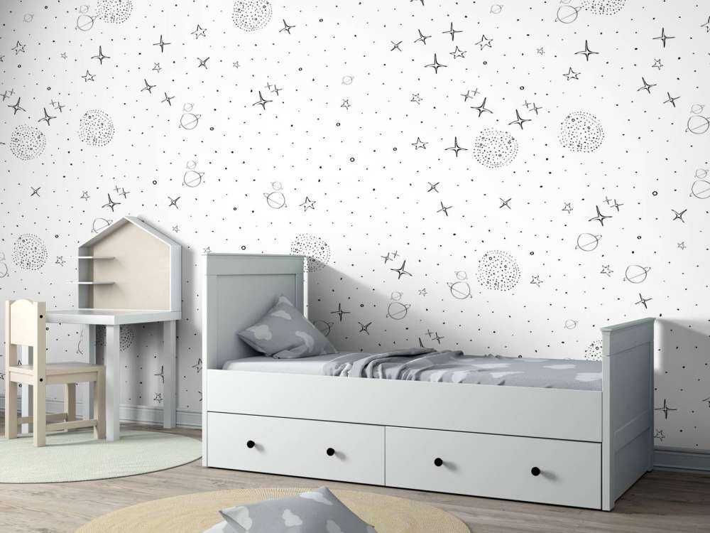 Motif de l'espace en noir et blanc