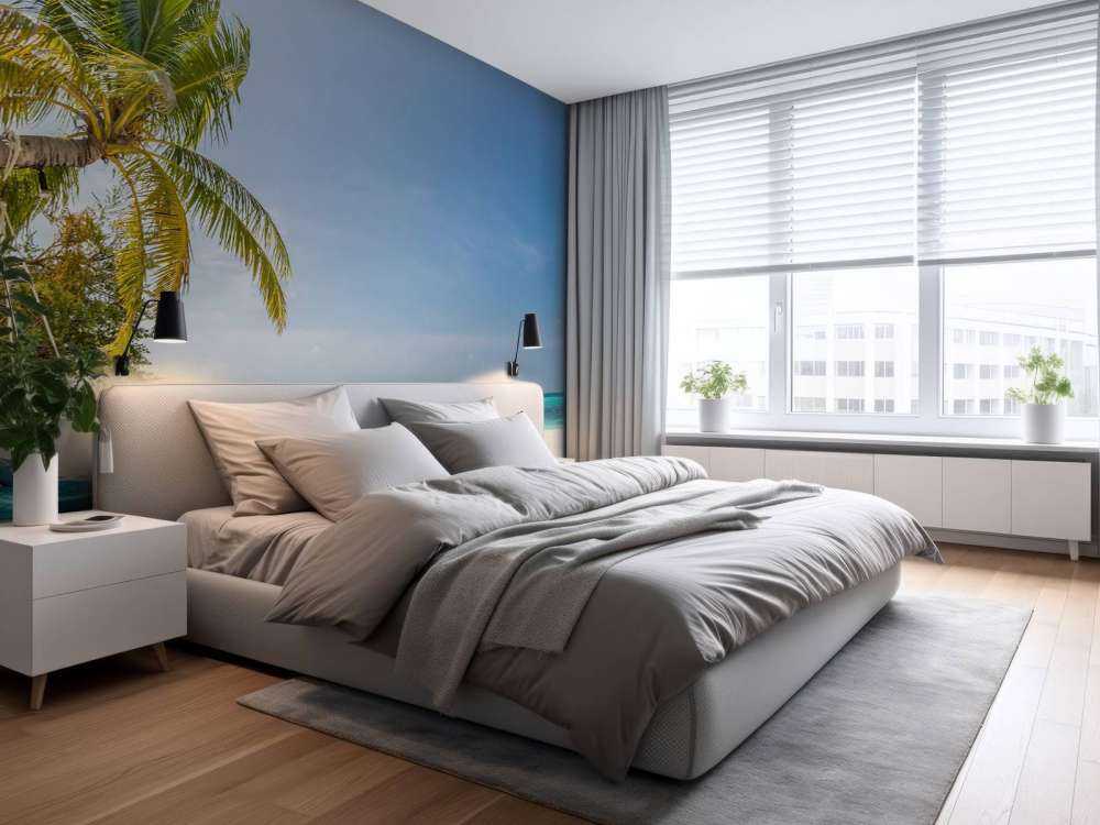 Plage tropicale avec balançoire