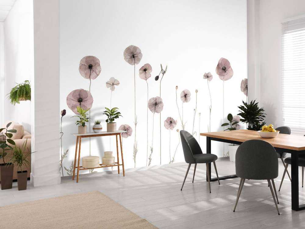 Champ de fleurs de coquelicots vintage