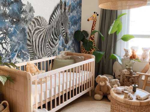 Bébé zèbre dans la nature bleu